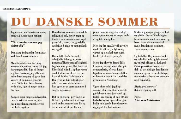 Præsten har ordet august-september 2025