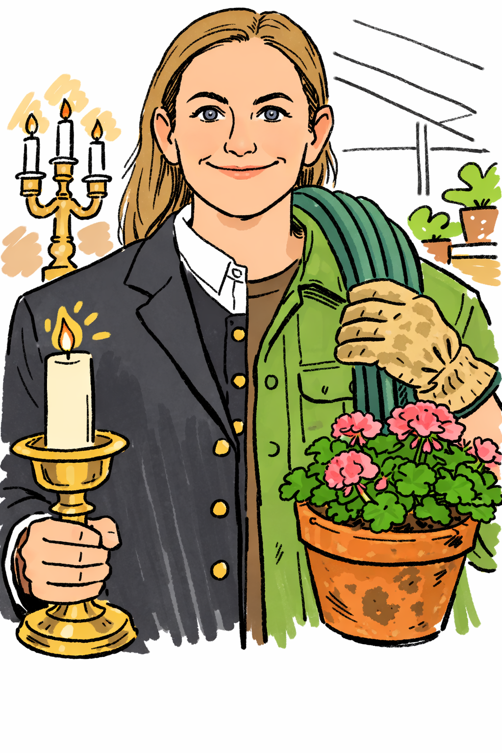 Delt person kirketjener/gartneriarbejder